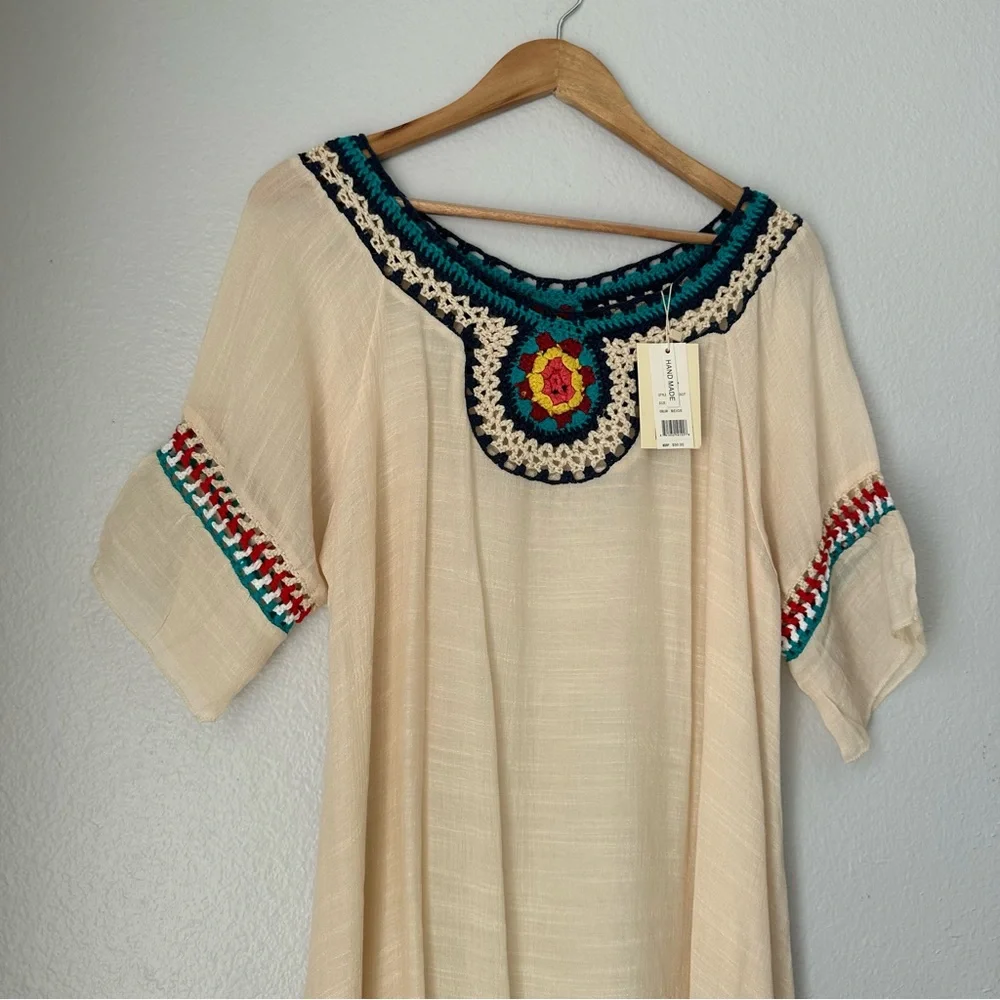 Beach‎ By Exist Crochet Cover-up Boho crochet cover up Beige NEW Bohemian cover